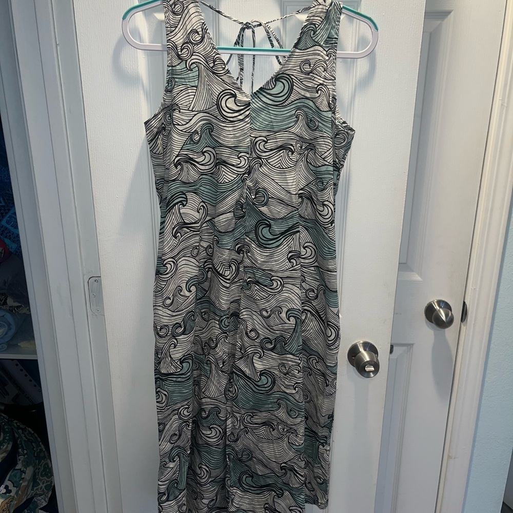 Manuhealii Black and Green Wave Pattern Jumpsuit